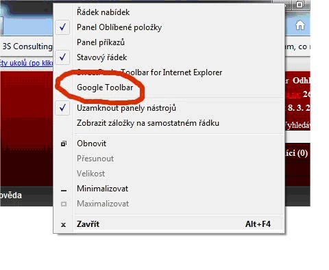 Google Toolbar Aktivace